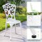 Costway 3 PCS Patio Bistro Set with Umbrella Holes Outdoor Bistro Set for Front Porch White/Green